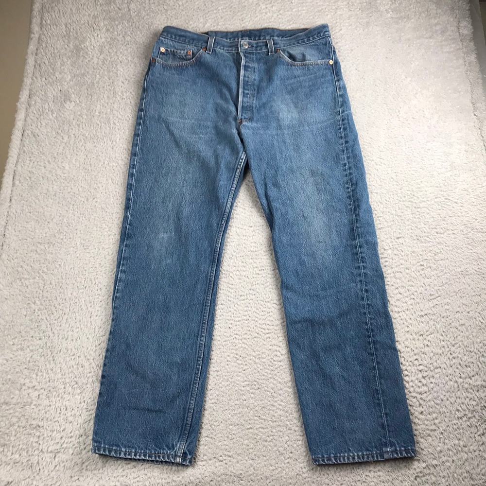 Levis 501 XX Jeans Men 38 (36x31) Blue Vintage 90s Made in USA Button Fly *Flaw